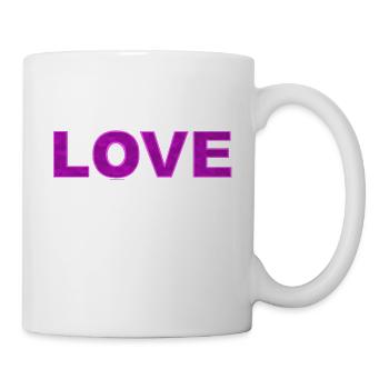 LOVE Herzen magenta Liebe - Tasse - Weiß - Rechts