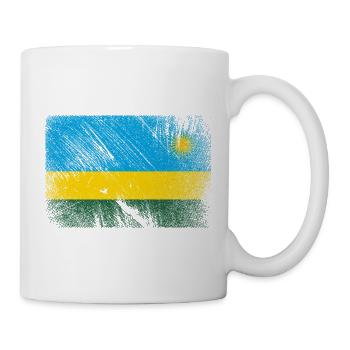 Ruanda Flagge - Vintage Grunge - Tasse - Weiß - Rechts