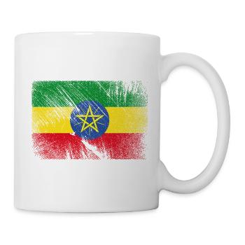 Ethiopia Flag - Vintage Grunge - Mug - white - Right