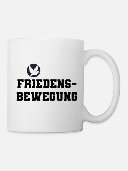 Friedensbewegung helles Design - Tasse - Weiß