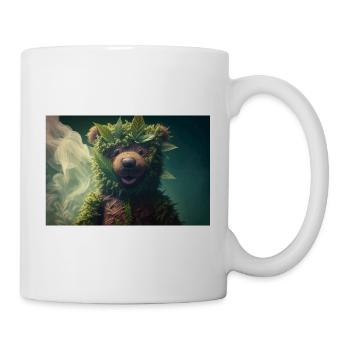 Ours Cannabis Fumer Weed - Mug blanc - blanc - Droite