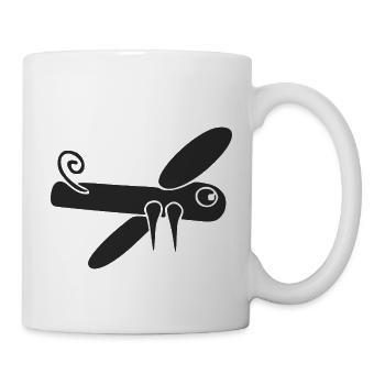 Stilisierte Libelle - Tasse - Weiß - Rechts