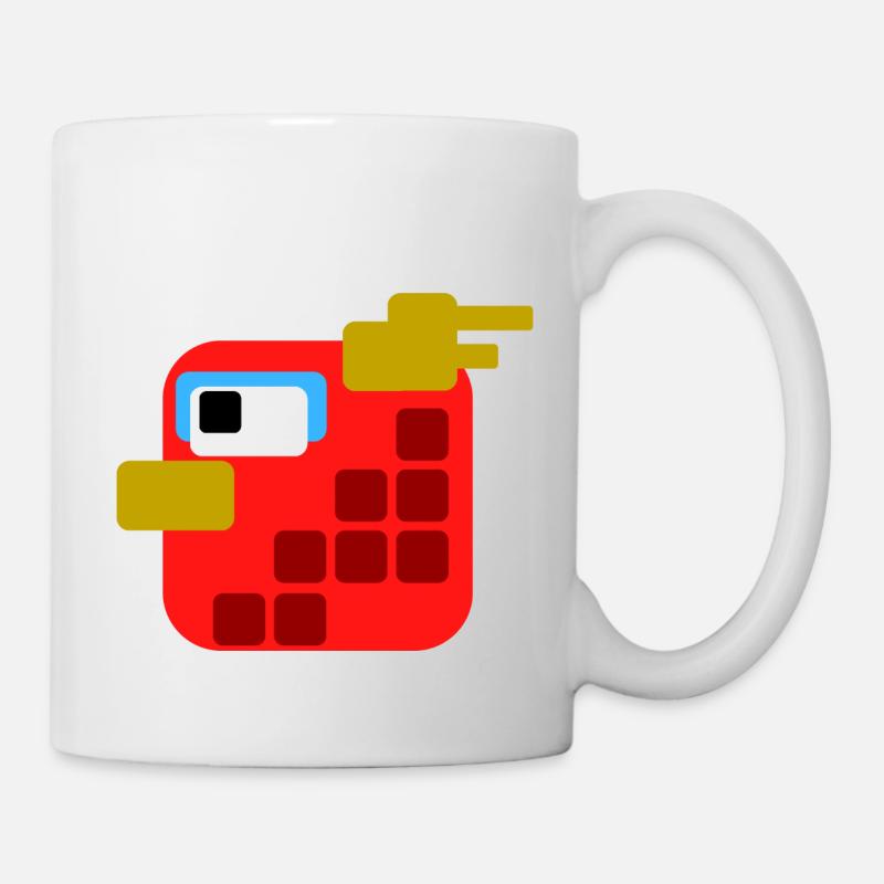 Oiseau Rouge PixelArt - Mug blanc - blanc