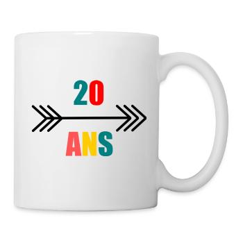 20 ANS,20e ANNIVERSAIRE,ANNIVERSAIRE 20 ANS,20 - Mug blanc - blanc - Droite