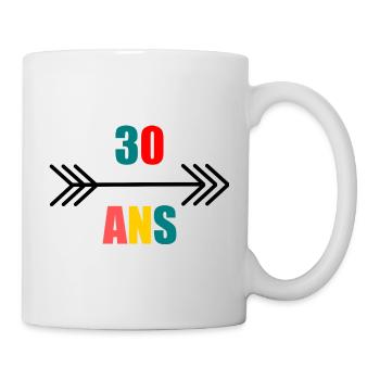 30 ANS. 30e ANNIVERSAIRE. ANNIVERSAIRE 30 ANS. 30 - Mug blanc - blanc - Droite