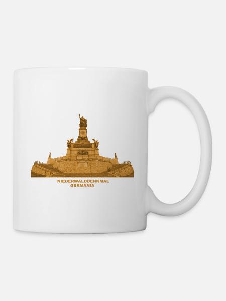Niederwalddenkmal Germania Rüdesheim Rhein Hessen - Tasse - Weiß