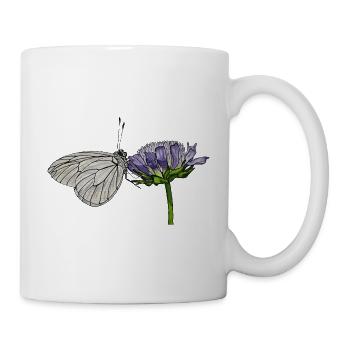 Papillon Fleur Arbre Blanc Entomologiste - Mug blanc - blanc - Droite