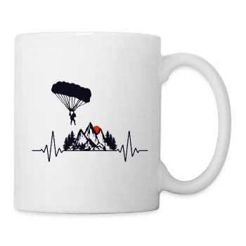 Skydiving Parachute Skydive Parachuting Heartbeat - Mug - white - Right