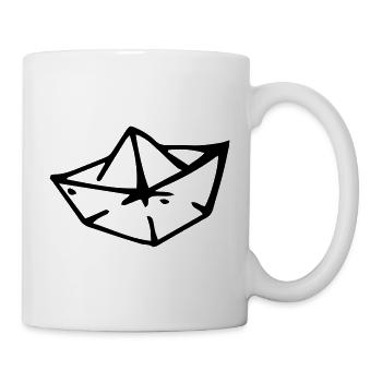 Papierschiff Papierboot Kindergeburtstag Geschenk - Tasse - Weiß - Rechts