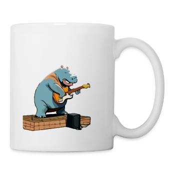 Kok das Nilpferd auf der Gitarre - Tasse - Weiß - Rechts