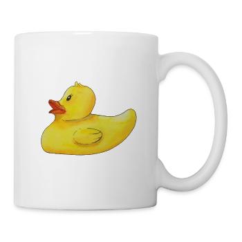 Quietscheente Badeente Gummiente niedliche Ente - Tasse - Weiß - Rechts