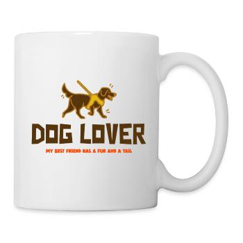 Dog Lover i love dogs - Tasse - Weiß - Rechts