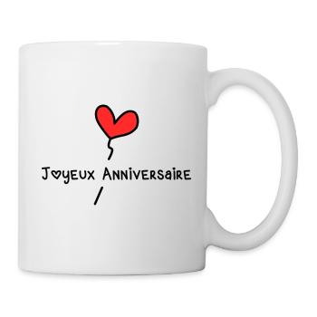 HAPPY BIRTHDAY. JOYEUX ANNIVERSAIRE. ANNIVERSAIRE. - Mug blanc - blanc - Droite