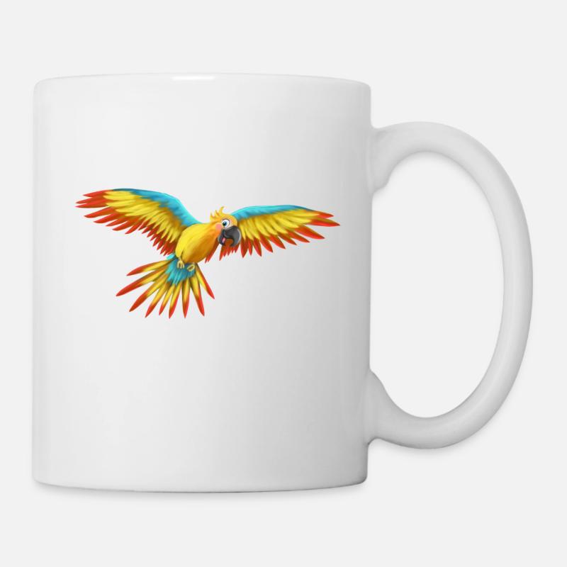 L’ara perroquet vole oiseau coloré - Mug blanc - blanc