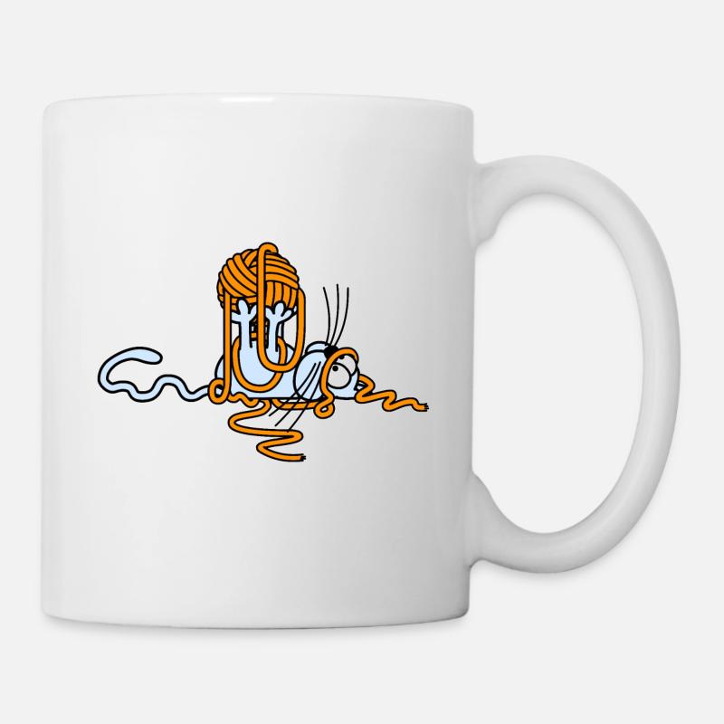 Cat playing with a ball - Mug - white