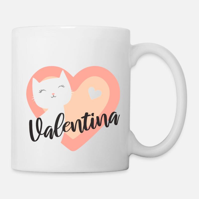 Valentina Nom Prénom Chaton - Mug blanc - blanc