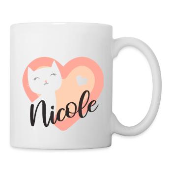 Nicole Name Vorname Kätzchen - Tasse - Weiß - Rechts