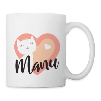 Manu Surname First Name Kitten - Mug - white - Right