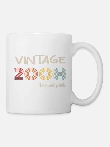 Original 2008 Vintage | Geburtstagsgeschenk 2008 - Tasse - Weiß