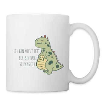 Fetter schwangerer Dinosaurier - Tasse - Weiß - Rechts