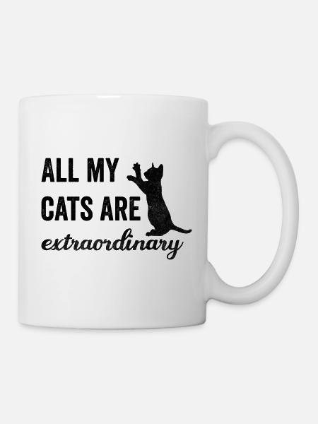 Tous mes chats sont d’un noir extraordinaire - Mug blanc - blanc