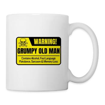Funny Grumpy Old Man Warning Sign - Mug - white - Right