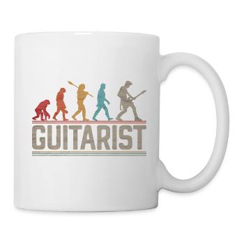 Evolution der Rockmusik des Gitarristen oder Bassisten - Tasse - Weiß - Rechts