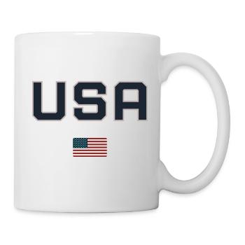 USA mit Flagge - Tasse - Weiß - Rechts