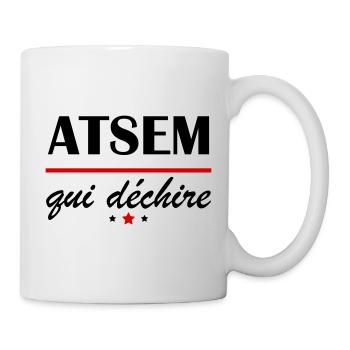 ATSEM qui déchire, cadeau de fin d'année scolaire - Mug blanc - blanc - Droite