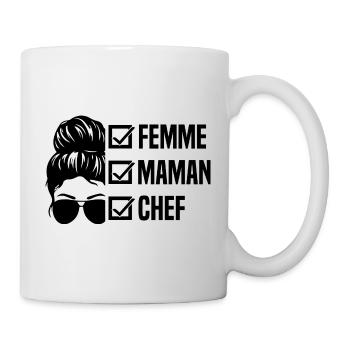 Femme maman chef idée cadeau pour la fête des mère - Mug blanc - blanc - Droite