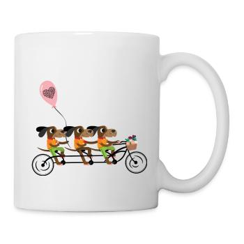 Les chiens font du vélo - Mug blanc - blanc - Droite
