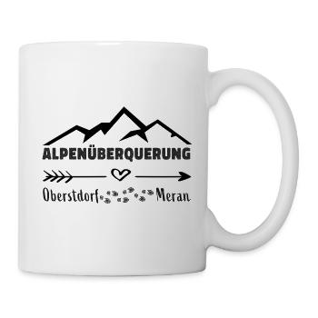 Alpenüberquerung E5 Oberstdorf Meran Wandern Berge - Tasse - Weiß - Rechts