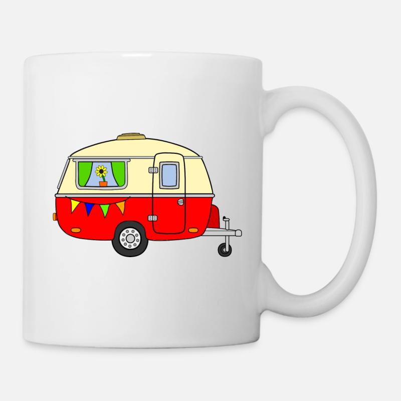 Caravane Vintage Rouge - Mug blanc - blanc