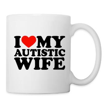 I Love My Autistic Wife Heart My Wife With Autism - Mug blanc - blanc - Droite