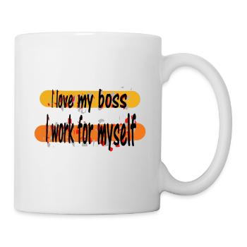 Best motivation I love my work I work for myself - Mug blanc - blanc - Droite