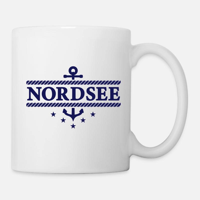 Nordsee mit Anker - Tasse - Weiß