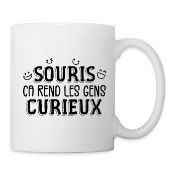 Souris, Ça Rend Les Gens Curieux - Mug blanc - blanc - Droite
