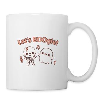 Cute Dancing Skeleton And Ghost Lets Boogie Funny - Mug - white - Right