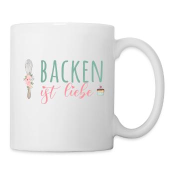 Backen ist Liebe! - Tasse - Weiß - Rechts
