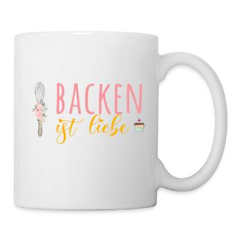 Backen ist Liebe! - Tasse - Weiß - Rechts