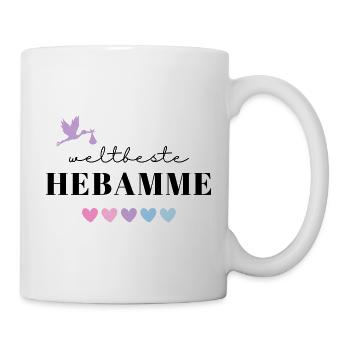 Weltbeste Hebamme / Beste Hebamme / Midwife - Tasse - Weiß - Rechts
