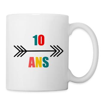 10. 10 ANS. 10e ANNIVERSAIRE. ANNIVERSAIRE 10 ANS. - Mug blanc - blanc - Droite