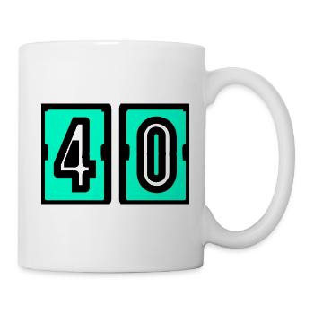 40. 40 YEARS. 40th ANNIVERSARY. BIRTHDAY 40 YEARS. - Mug - white - Right