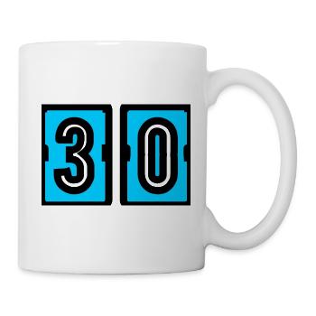30. 30 ANS. 30e ANNIVERSAIRE. ANNIVERSAIRE 30 ANS. - Mug blanc - blanc - Droite