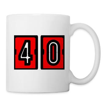40. 40 YEARS. 40th ANNIVERSARY. BIRTHDAY 40 YEARS. - Mug - white - Right