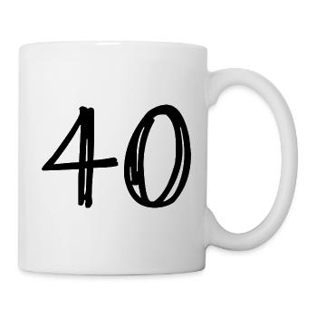40. 40 YEARS. 40th ANNIVERSARY. BIRTHDAY 40 YEARS. - Mug - white - Right