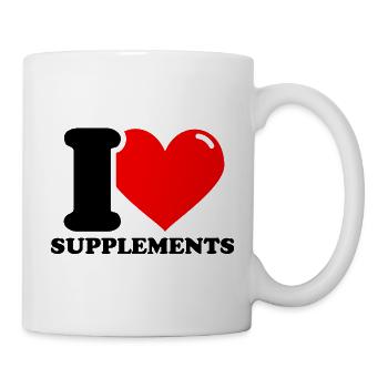 J’adore les compléments alimentaires - Fitness Gewic - Mug blanc - blanc - Droite