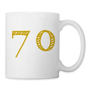 70. 70 YEARS. 70TH ANNIVERSARY. 70TH ANNIVERSARY. - Mug - white - Right