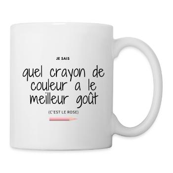 Le crayon rose a meilleur goût - Mug blanc - blanc - Droite