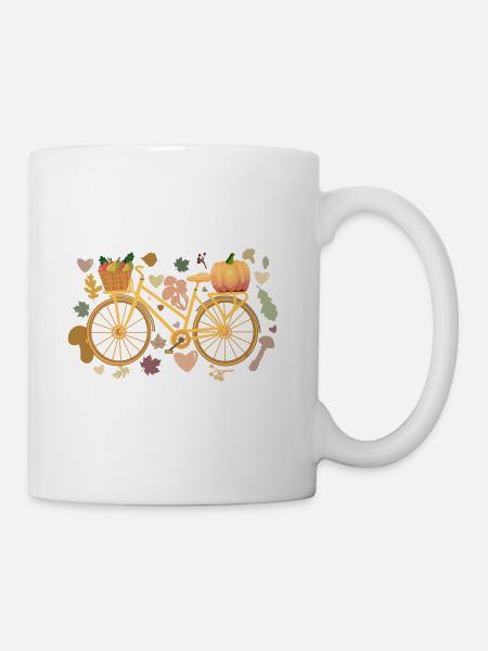 Herbst-Fahrrad - Tasse - Weiß
